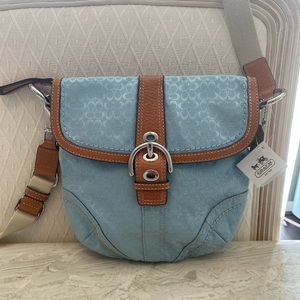 COACH Soho Minsig Sky Blue Logo Purse